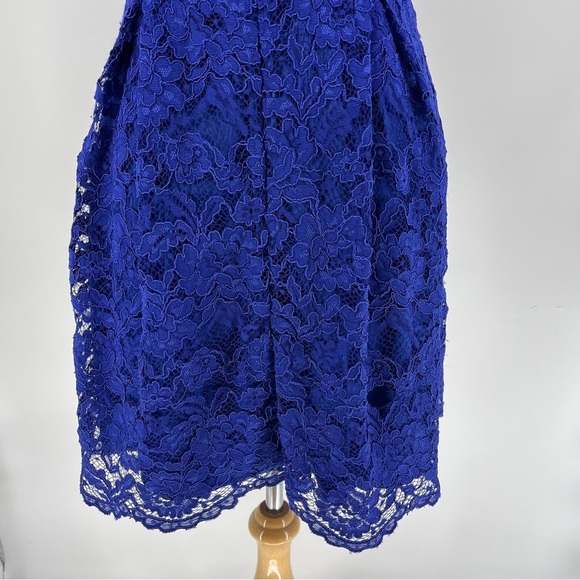 REVIEW Blue Lace Fit & Flare Dress - Picture 6 of 11